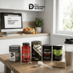 alt="Melhor Creatina 2026 - Comparativo dos 5 melhores suplementos de creatina: Max Titanium, Integralmédica Hardcore, Adaptogen, Black Skull Turbo e Growth Supplements em destaque com fundo de academia - Blog Descontão do Bruno"