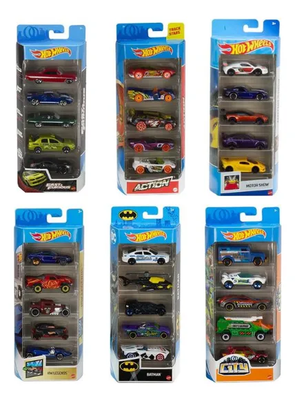 Hot Wheels pacote com 5 carrinhos sortidos Mattel