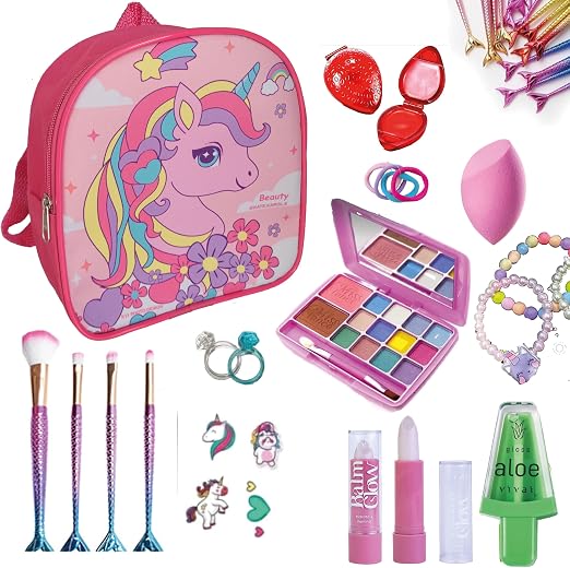 Kit de maquiagem infantil com maleta unicórnio